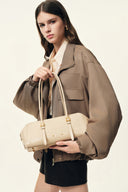 Monti East West Shoulder Bag in Oiled Waxed Top Grain Leather