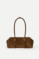 Sac bandoulière Monti East West en cuir de veau suédé