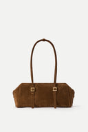 Monti East West Shoulder Bag in Suede Calfskin