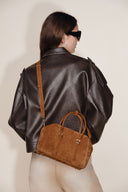 Monti Small Boston Bag in Suede
