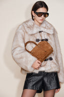 Monti Small Boston Bag in Suede