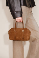 Monti Small Boston Bag in Suede