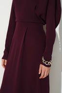 Munich Draped Layered Bodice Gigot Sleeve Dress