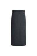 Muriel Tulip Silhouette Belted Slit Midi Skirt in 100% Wool