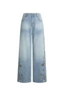 Myla Burnout Mesh Jeans mit weitem Bein