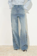 Myla Burnout Mesh Jeans mit weitem Bein