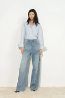 Myla Burnout Mesh Jeans mit weitem Bein