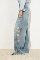 Myla Burnout Mesh Wide Leg Jeans
