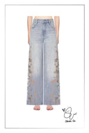 Myla Burnout Mesh Wide Leg Jeans