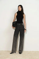 Natalie Gradient Straight Jeans in Jacquard Denim