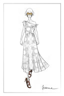 Nellie Cutwork Embroidered Scarf Tie Layered Sleeveless Dress in 100% Cotton with Lace