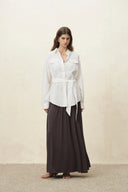 Nemesis Drapy Ruched Skirt in Tencel Blend