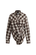 Nicole's Two Way Plaid Shirt in  Lyocell Merino Wool Blend