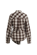 Nicole's Two Way Plaid Shirt in  Lyocell Merino Wool Blend