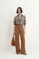 Nicole's Two Way Plaid Shirt in  Lyocell Merino Wool Blend