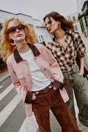 Nicole's Two Way Plaid Shirt in  Lyocell Merino Wool Blend