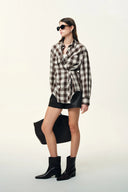 Nicole's Two Way Plaid Shirt in  Lyocell Merino Wool Blend