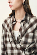 Nicole's Two Way Plaid Shirt in  Lyocell Merino Wool Blend