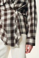 Nicole's Two Way Plaid Shirt in  Lyocell Merino Wool Blend