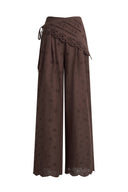 Nina Embroidered Scraf Wrap Pants in Cotton