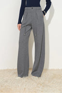 Norma graue Hose mit Kordelzug und geschwungenem Bein