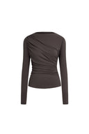 Nyx Drapy Ruched Off Shoulder Top in Tencel Blend