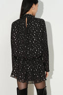 Paris Ruched Shimmering Polka Dots Dress