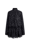 Paris Ruched Shimmering Polka Dots Dress