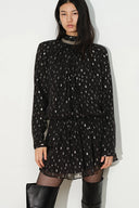 Paris Ruched Shimmering Polka Dots Dress