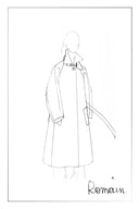 Paula Belted Herringbone Long Coat in Wool Blend