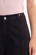 Paz Reddish Black Baggy Washed Jeans in Cotton Denim