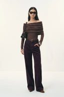 Paz Reddish Black Baggy Washed Jeans in Cotton Denim