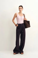 Paz Reddish Black Baggy Washed Jeans in Cotton Denim