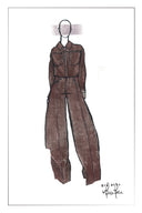 Paz Reddish Black Baggy Washed Jeans in Cotton Denim