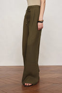 Pantalon large Perla à cordon et perlé en chanvre