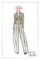 Polly Front Seams White Barrel Leg Jeans in Cotton Denim