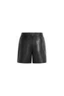 Quinn Topstitched A Line Shorts in Vegan Leather