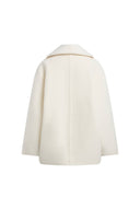 Rae Asymmetrischer Cocoon-Mantel mit Schalkragen aus Wollmischgewebe