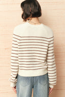 Rhea Striped Henley Sweater in Wool Blend