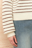 Rhea Striped Henley Sweater in Wool Blend