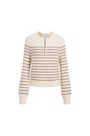 Rhea Striped Henley Sweater in Wool Blend