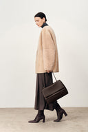 Rialto Double Flap Handbag in Calfskin Leather