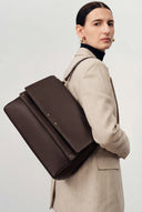 Rialto Double Flap Handbag in Calfskin Leather