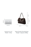 Rialto Double Flap Handbag in Calfskin Leather
