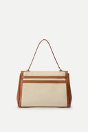 Rialto Dubbele Klep Handtas in Nappa Leer & Waterbestendig Canvas