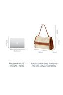 Rialto Dubbele Klep Handtas in Nappa Leer & Waterbestendig Canvas