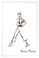 Rialto Double Flap Handbag in Nappa Leather & Water-Resistant Canvas