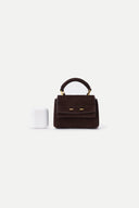 Rialto mini charm tas in top-grain mat koeienleer