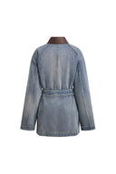 Romy-Barnjacke mit Gürtel aus Baumwolldenim