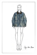 Romy-Barnjacke mit Gürtel aus Baumwolldenim